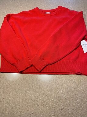 Time and Tru Vibrant Red Crewneck Sweater